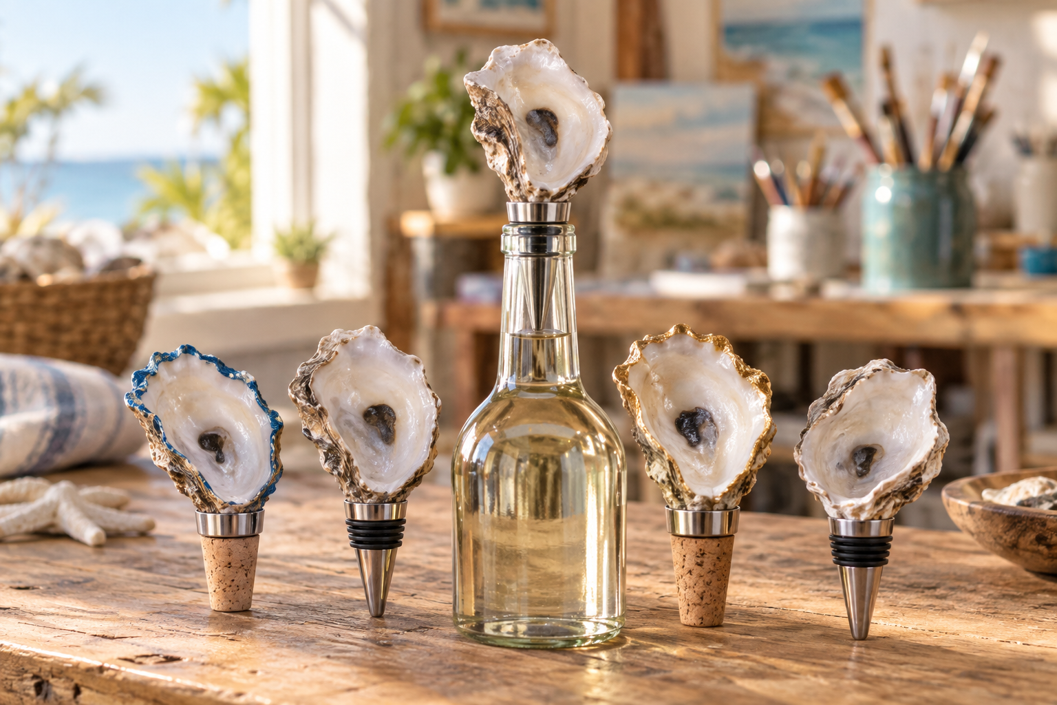 Oyster Shell Wine Stoppers